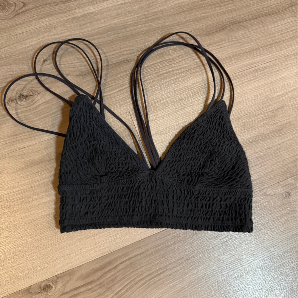 Intimately Free People smocked garter belt black